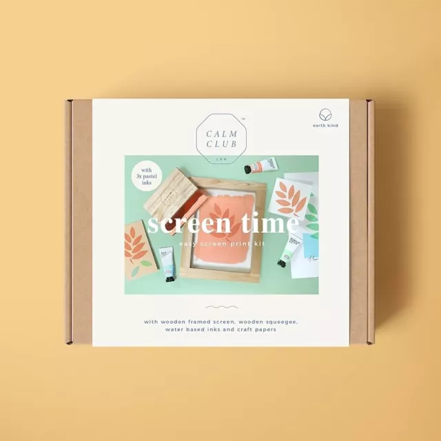 Calm Club Screen Time | Screen Printing Set for Adults | 25-Piece Kit