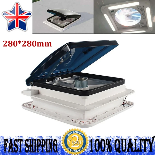 ROOF VENT FAN Camper Van Motorhome RV Caravan Skylight Vent w/ LED