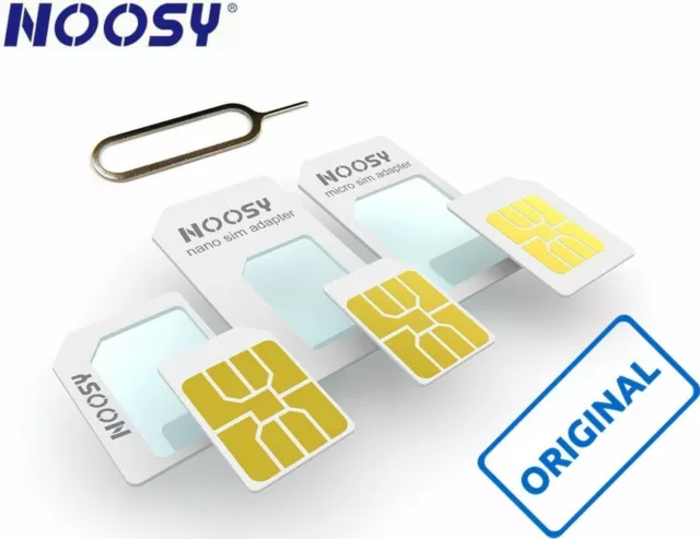 Original Noosy® Nano SIM und Micro SIM Adapter – Komplett 3er-Set + Eject Pin