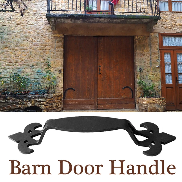 Barn Door Handle With Screw Grab Pull Farmhouse Smooth Black Home Sliding Gate. 7