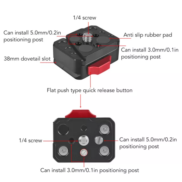 V Lock Quick Release Plate Multipurpose Stable Mini V Lock Assembly Kit for DSLR