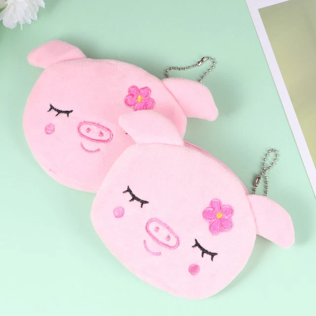 3 Pcs Porte-monnaie En Peluche Petit Sac À Clés Dessin Animé