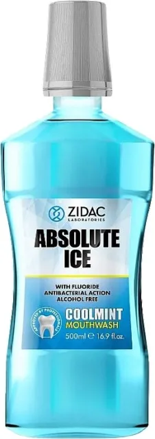 Enjuague bucal ZIDAC ABSOLUTE Ice Coolmint, 500 ml de Listerine / X2 4 6 12
