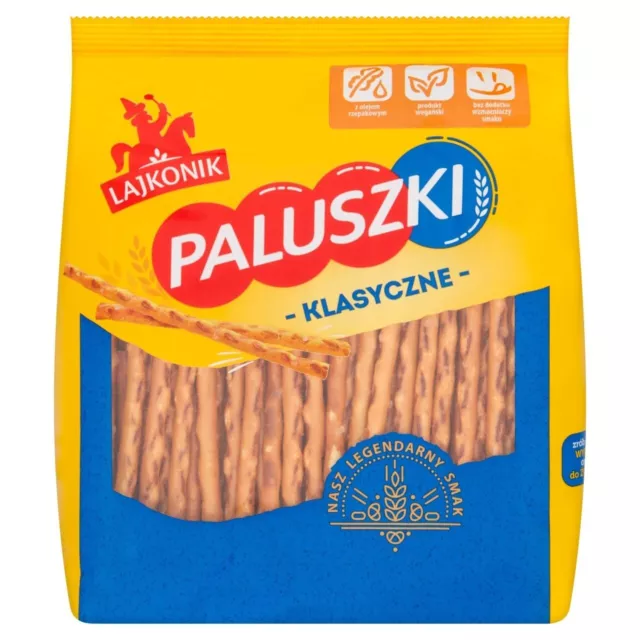 PACK OF 4 X Lajkonik Paluszki Salty Sticks Polish Snacks 200g