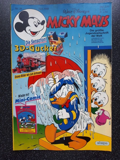 Micky Maus Heft Nr. 26 / 1988 Vom 23.06.1988 Mit Mini-Comic + 3-D-Gucker Beilage