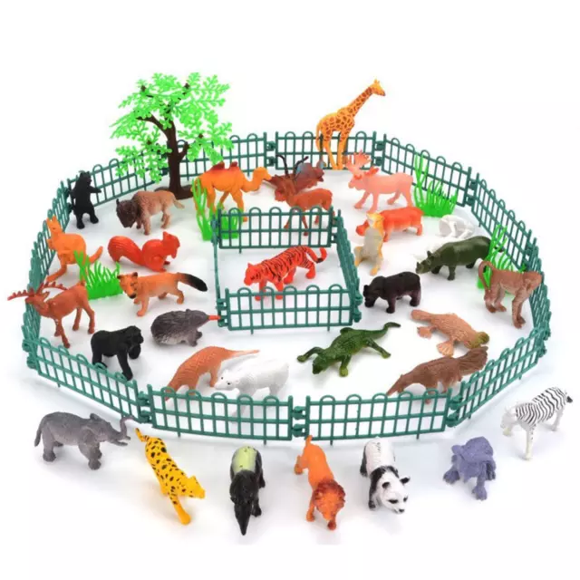 Ensemble De Jeu D'animaux Du Zoo, 53 Pièces, Mini Figurines D'animaux Pour