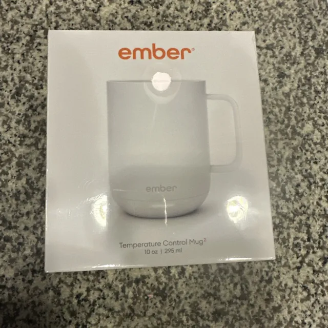 Ember Temp Control Smart Mug 2 - 10 oz White - App Controlled Heated Coffee Cup.