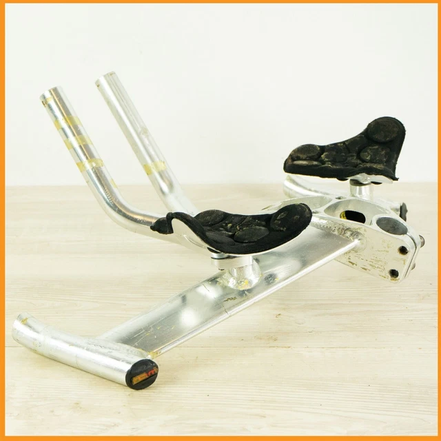 CINELLI ANGEL VINTAGE TIME TRIAL AERO BARS HANDLEBAR NEW SILVER ROAD BIKE 90s