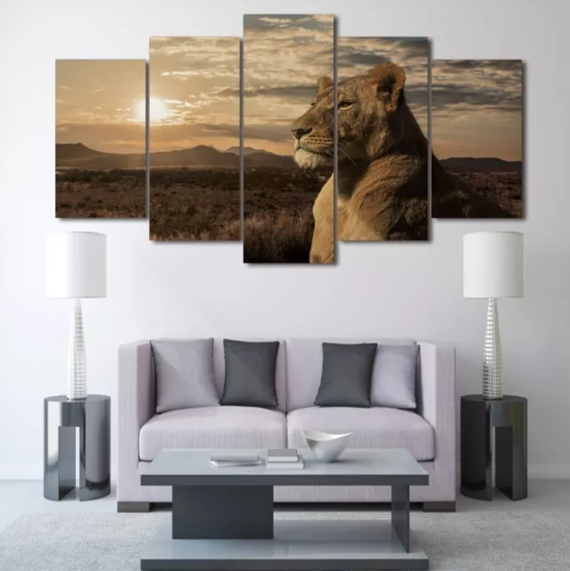 Animal Wall Art Canvas Painting Picture Home Decor Modern Abstract Lion Poster