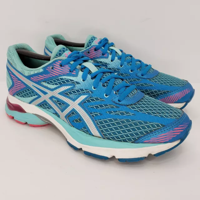 Asics Women's GEL-Flux 4 Blue Teal Pink Running Shoes T764Q Size 6.5