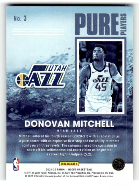 2021-22 NBA HOOPS - Pure Players #3 Donovan Mitchell $0.99 - PicClick