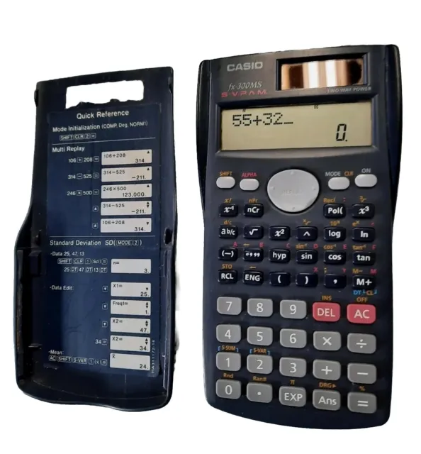 Casio FX-300MS S-V.P.A.M. Scientific Calculator W/Cover...Two way Power