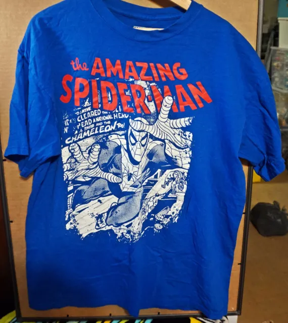 Marvel Comics The Amazing Spider Man T-Shirt Men's Blue XL