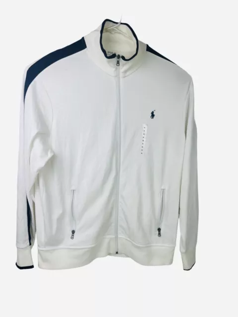 Polo Ralph Lauren Track Jacket Mens XL White Full Zip Zipped Pockets NWT