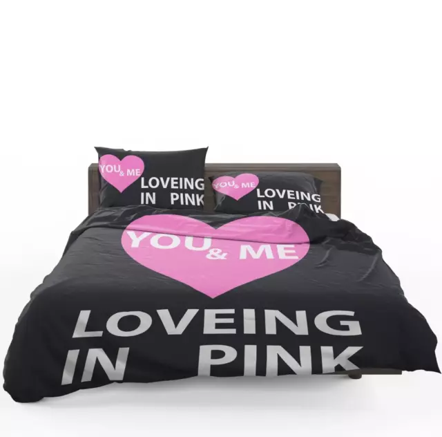 Victoria’s Secret VS Loveing in Pink You & Men Quilt Duvet Cover Set