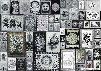 Tapestry Mandala Poster Black & White Indian Wall Hanging Hippie Wall Decor Boho