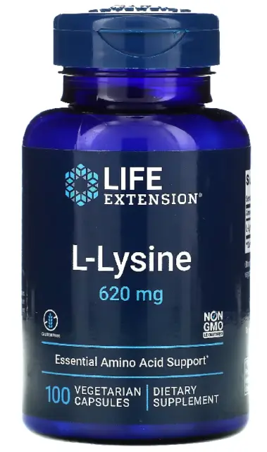 Life Extension L-LISINA 620mg 100 Cápsulas Vegetarianas L-LISINA L-LISINA