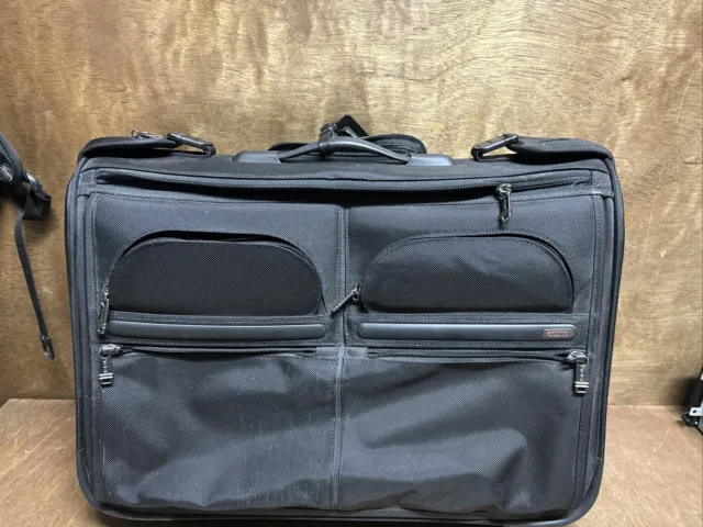 TUMI Alpha Ballistic Bi-Fold Long Wheel Garment Bag Travel Luggage Black 2242D3