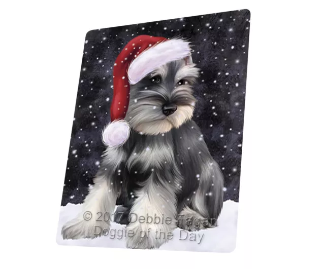 Let it Snow Christmas Holiday Schnauzers Dog Woven Throw Sherpa Blanket T121