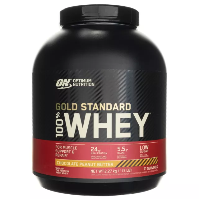 Optimum Nutrition Gold Standard 100% Whey Protein, arachidi al cioccolato 2270g