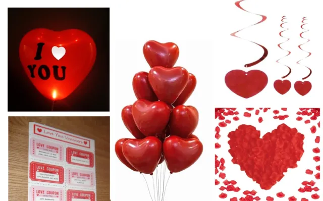 Valentines Day Party Decorations Light up Heart Balloon Confetti Love Voucher