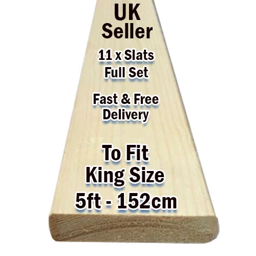WOODEN BED SLATS King Size Solid Bed Slats 152cm Replacement Mattress