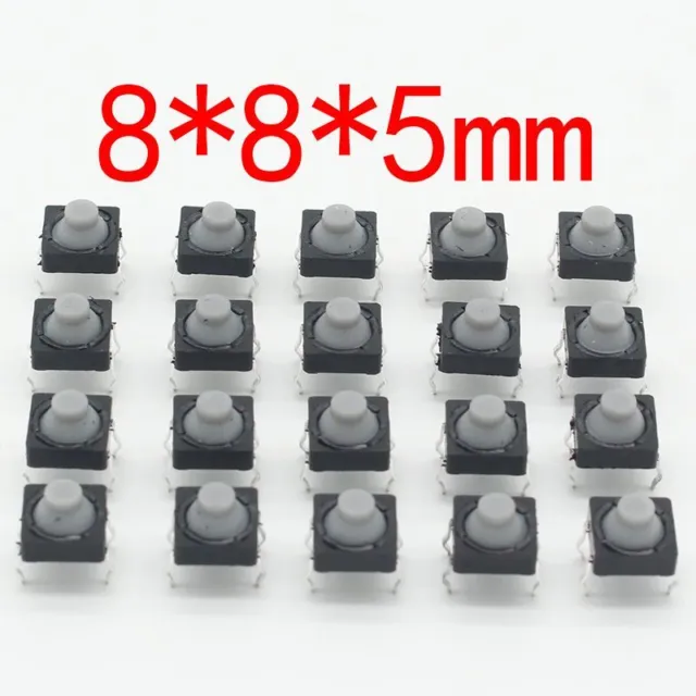 20pcs/lot Tactile Push Button 8x8x5MM Silent Soundless Electric 4 Pins Momentary