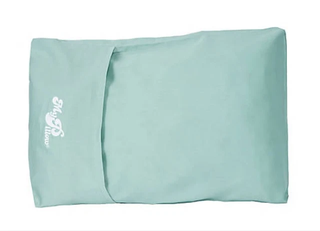 My Pillow Go Anywhere Travel 12”X18” Includes Roll and Go Case- Sea Glass NEW