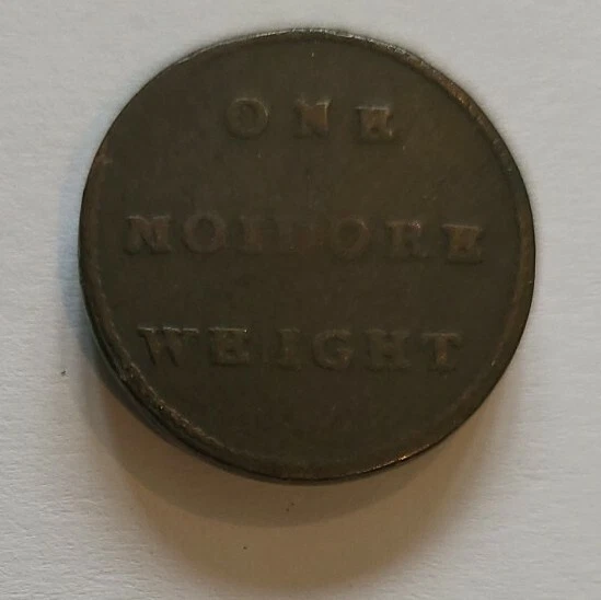 1747 Coin Weight For 'One Moidore' Portuguese Gold Coin, Struck By John Kirk. 1747 Coin Weight For 'One Moidore' Portuguese Gold Coin, Struck By John Kirk.