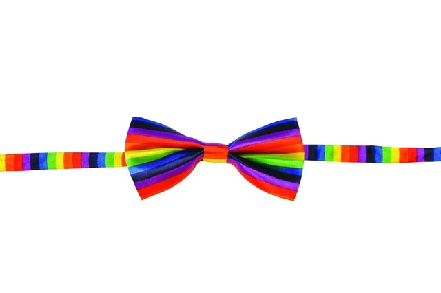 Rainbow Bow Tie Clown Circus Carnival Fancy Dress Halloween Costume Accessory