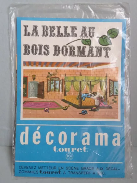 Ancien Décorama Touret La Belle au Bois Dormant Décalcomanie Transfert Blister