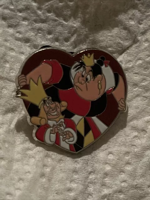 Disney Alice In Wonderland King & Queen Of Hearts Enamel Trading Lapel Pin Heart