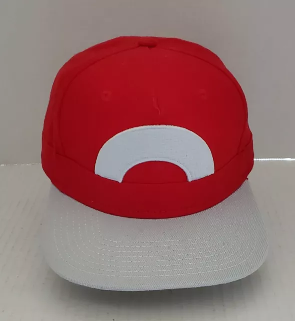 Pokemon Trainer Ash Ketchum Adjustable Snapback Hat Cap 2016 Red Gray Clean