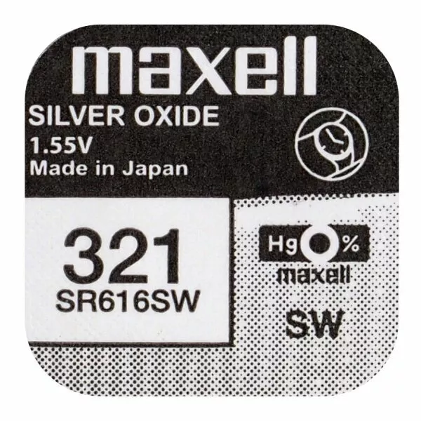 1x Maxell 321 Uhren-Batterie Knopfzelle SR616SW 616 SR616  Batterie