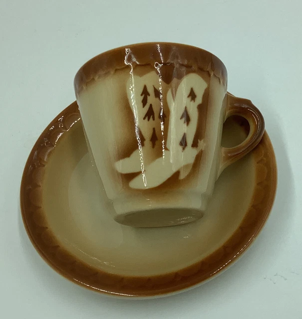 Syracuse Econo-Rim￼ Demitasse/Childs “Cowboy Boots” CUP N SAUCER