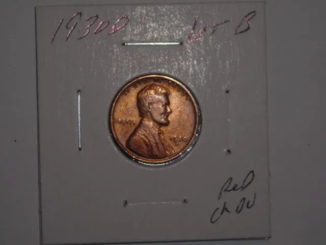 wheat penny 1930D AU/CH BU FILLER LINCOLN CENT 1930-D LOT #B CH UNC RED LUSTER