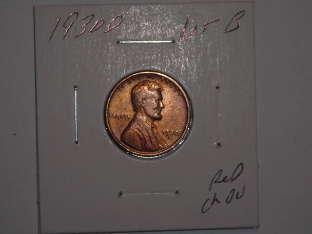 wheat penny 1930D AU/CH BU FILLER LINCOLN CENT 1930-D LOT #B CH UNC RED LUSTER