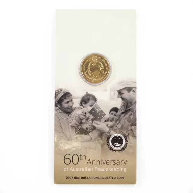 2007 RAM $1 60th Anniversary Of Australian Peacekeeping UNC Coin- Carded D3-1381