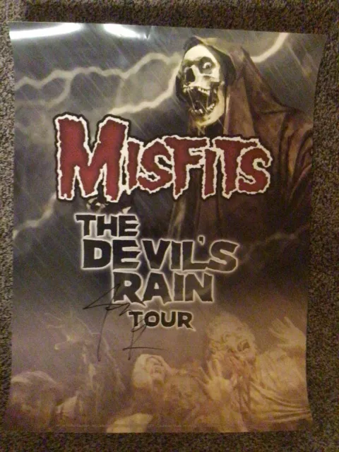 Misfits The Devils Rain Tour Poster Hand Signed By Jerry Only 24x18