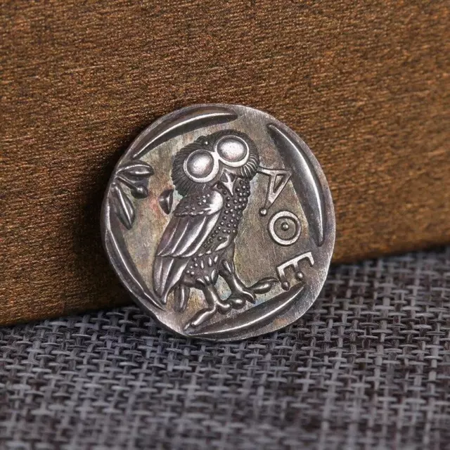 Ancient Greece Commemorative Silver Plated Coin Athenian Owl Tetradrachm