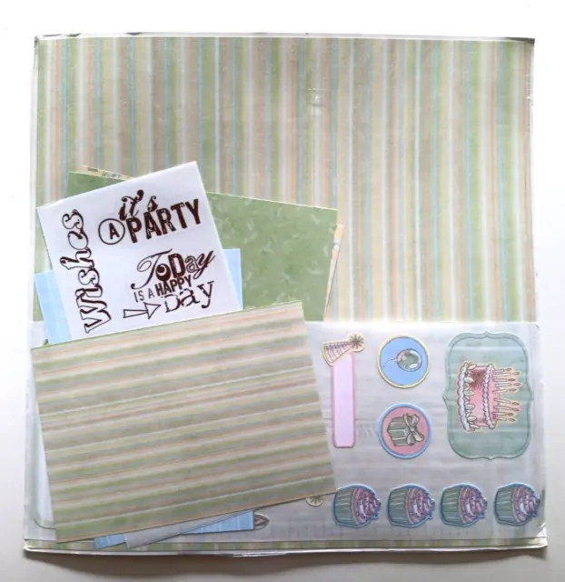 CREATIVE MEMORIES - PASTEL BIRTHDAY Paper & Sticker Additions Pack