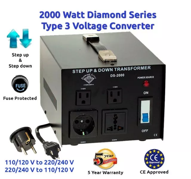 Diamond Series 2000 Watt Step Up/Down Voltage Converter Transformer