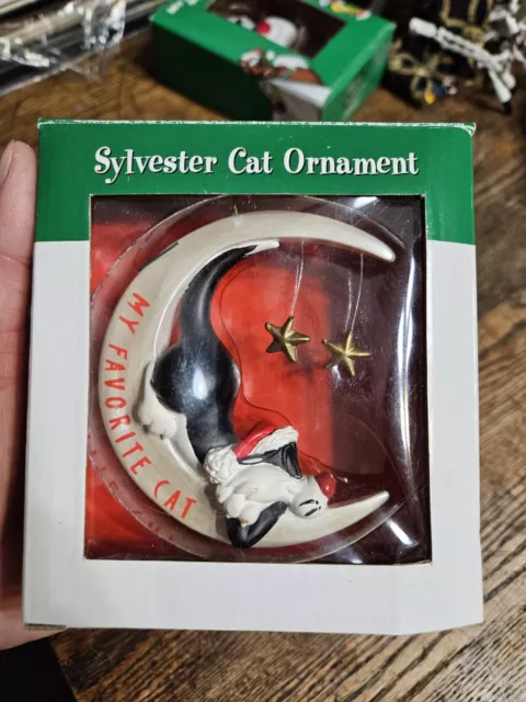 Warner Bros Studio Store 1997 Sylvester Cat Christmas Ornament New In Box