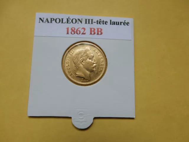 20 Francs Or - Napoleon Iii  " Tête Lauree "  - 1862 Bb