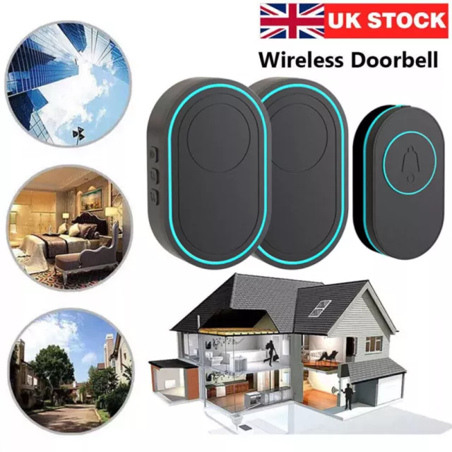 Plug in Wireless Door Bell Waterproof Doorbell With 2 Receivers 300M Long Range