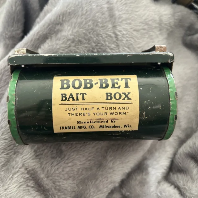 BOB-BET BAIT BOX Walter Cole Co. Wisconsin, Vintage Belt Bait Holder $7.99  - PicClick