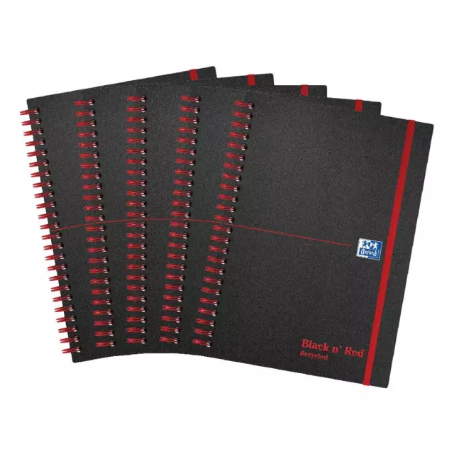 Black n Red Book Wirebound Recycled Polypropylene 90gsm 140 Pages A5 Ref L67027