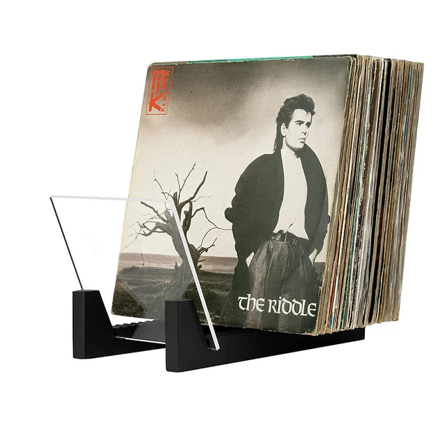 Clear Vinyl Record Holder Desktop CD DVD Storage Rack Albums Display Stand Shelf