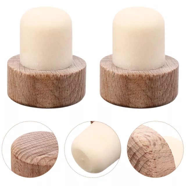 6Pcs Wooden Wine Bottle Stoppers Airtight Seal Caps-KA