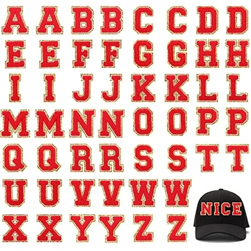 52 Pcs A-Z Chenille Letter Patches 3.1 Inches Iron on Letters Patches Preppy